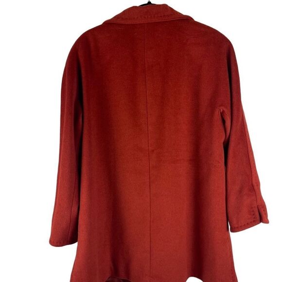 Ellen Tracy burnt orange wool angora blend 3 button coat sz 14P small side slits - Picture 2 of 13